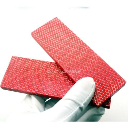 1Piece Red C-Tek Plate Resin Material for DIY Knife Handle Material Snake Grain Honeycomb Pattern Slingshot Handle 120x40x8mm