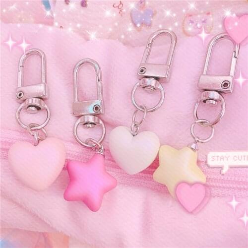1Pc Lovely Shining Star shaped KeyChain Keyring Decorative Love Bags Pendant