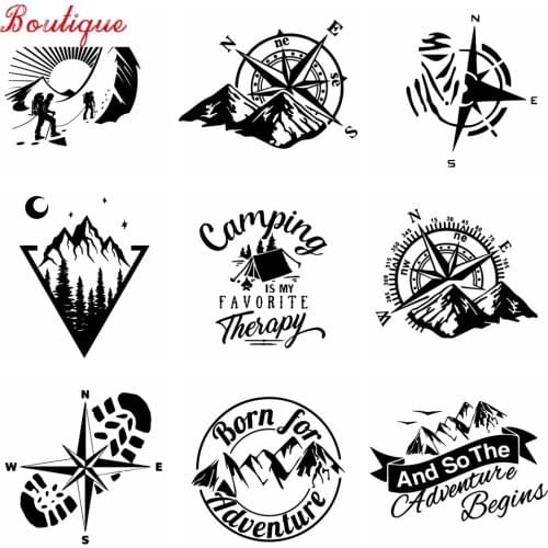 10 new adventure sports compass car stickers, vinyl mountain bike style hood window large size personalized decals