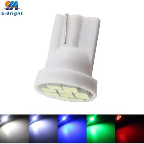 100pcs 12V T10 W5W 194 1206 10 SMD Led Car Auto Wedge Clearance License Plate Door Lights 6000k 8000k White Red Blue Green