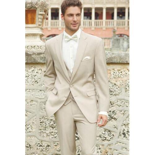2020 Beach Linen Suits Custom Wedding Suits for Men Men Best Men Wear Groomsmen Man Suit Three Pieces Suit(Jacket+Pants+Vest)