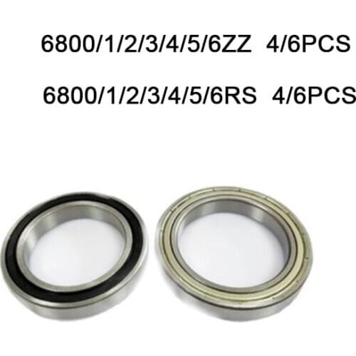 4/6pcs 6800 6801 6802 6803 6804 6805 6806 2RS RS ZZ 2Z Rubber Sealed Steel Cover Deep Groove Ball Bearing Miniature Bearing Good