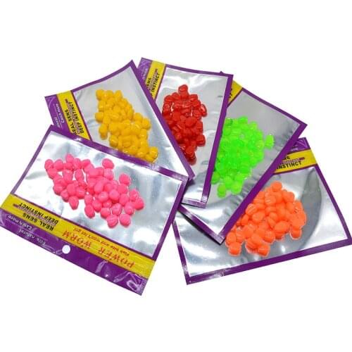 50pcs/Bag Simulation Corn Fishing Lure Artificial Bait Grams Maggot Grub Protein Soft Plastics Fish Lures 5 Colors Available