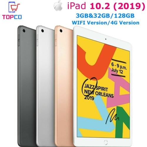 Apple iPad 10.2 (2019) WIFI/4G LTE iPad 7th Gen 10.2" Quad-core A10 8MP&1.2MP RAM 3GB ROM 32GB/128GB Fingerprint Cellphone