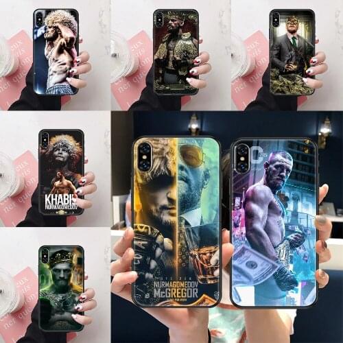 Conor McGregor Khabib Nurmagomedov Phone Case For iphone 5 5S SE 2 6 6S 7 8 11 12 Mini Plus X XS XR Pro Max black 3D bumper