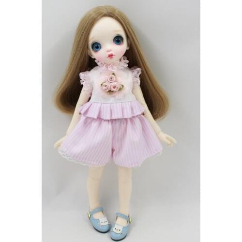 DBS bjd Clothes for 1/6 doll pink clothes pants flower lace suit outfit cute girl toy gift not for blyth icy