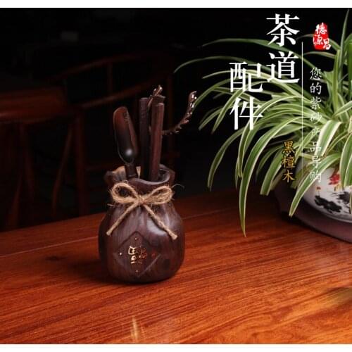 ★DE chang, yixing tea six gentlemans suit kung fu tea sets ebony wood tea set combination accessories