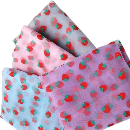 1meter strawberry dress Sequin Fabric Organza Princess Skirt Baby Shower Decoration Hair Accessories DIY Crafts Party Decoration