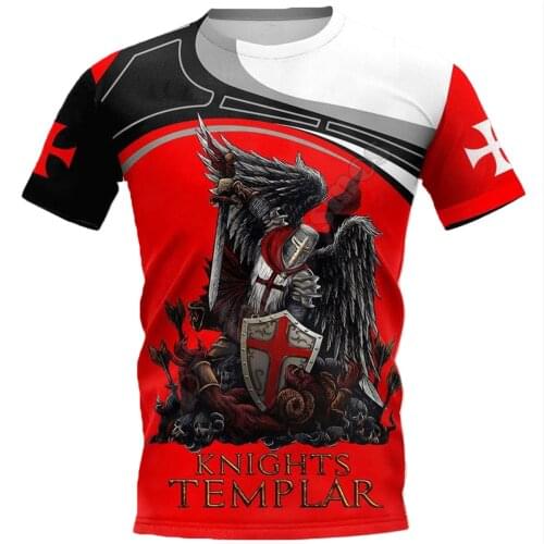 Knight Templar Warrior 3D Printed t shirts women for men Summer Casual Tees Short Sleeve T-shirts Short Sleeve Drop Shipping 09