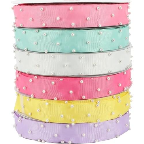 HSDRibbon Free Shipping 38mm 1-1/2inch HSD-Genuine Printed Pearl Ribbon Listones 25Yards/Roll