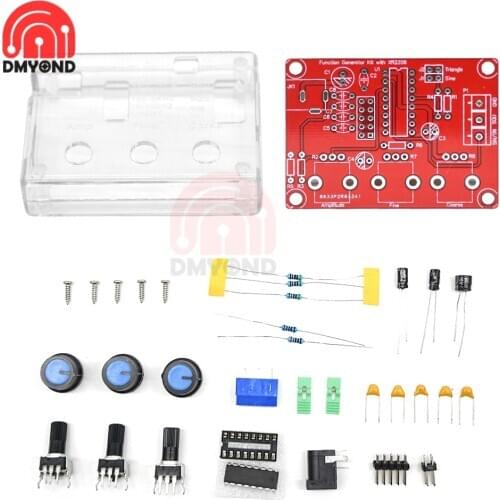 Adjustable Frequency Amplitude XR2206 DIY Kit Sine Triangle Square Wave Output 1HZ-1MHZ DDS Function Signal Generator with Case