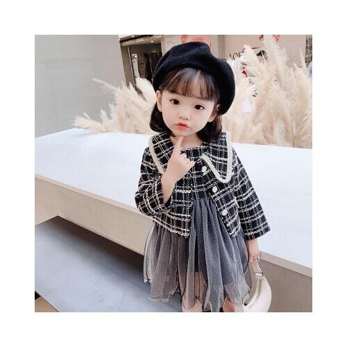 Korean Style 2020 Autumn New Baby Girl Cute Princess Dress Set Childrens Clothing Kids Gilrs Pink Jacket+dresses 2pcs Suit 2-7Y