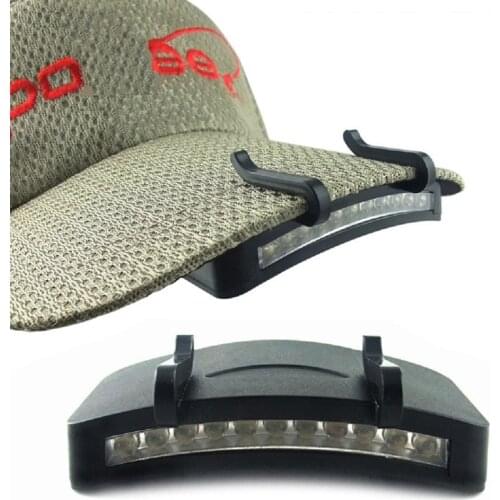 11 LED clip cap brim lamp creative headlight portable high bright night fishing light battery style outdoor hat clip light