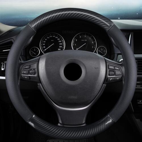 Genuine Leather Steering Wheel Cover for VW Touran Golf Gti Polo Sedan Passat Santana Jetta Tiguan Gol Sagitar CC Scirocco