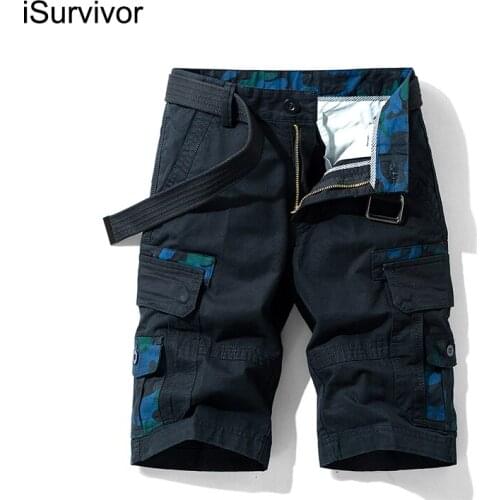 ISurvivor 2021 Summer Loose Solid Color Shorts Mens Casual Beach Trend Youth Sports Five Minutes Long Pants Men