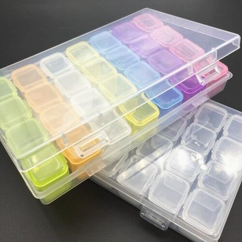 Manicure Tools Manicure 28-compartment box can be opened separately Storage box Manicure box Transparent color jewelry box