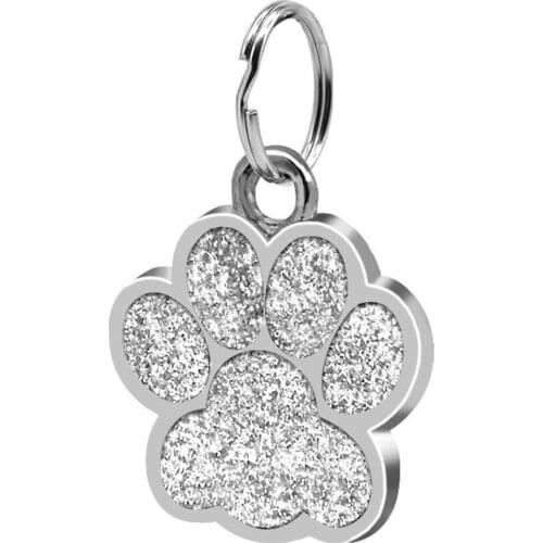 Fashion Footprints Pet Pendant Decor Lovely Pet Jewelry Popular Glitter Footprint Identity Card Dog Tag Pet Accessories