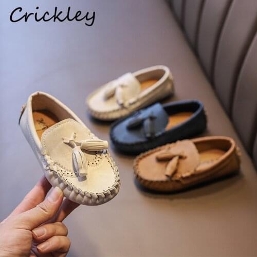 Fashion Tassel Children Shoes Soft Slip On Moccasins Shoes For Kids Loafers PU Leather Non Slip Comfortable Boys Girls Flats