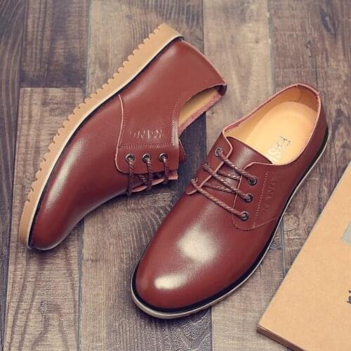 Men Leather Casual Shoes Men Comfortable Flat Shoes for Men Trendy Sneaker Men Lace Up Oxfords Shoes Men Designer Shoes