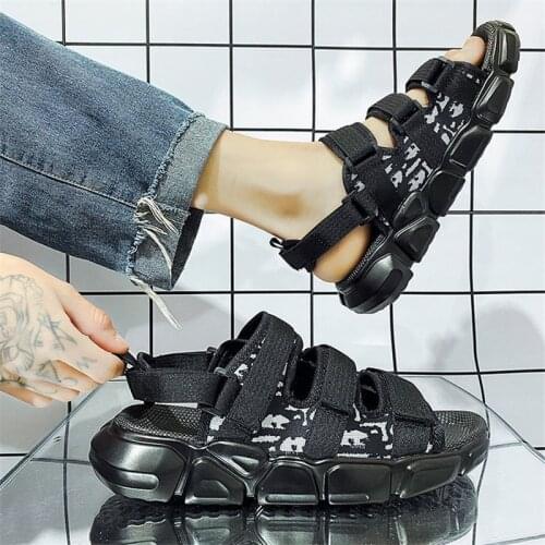 2021 New Mens Removable Velcro Casual Roman Outside Breathable Slippers Mens Lightweight Soft Sole Sport Sandals High Quality