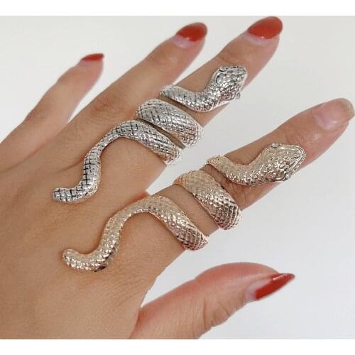 AE-CANFLY New Retro Exaggerated Snake-shaped Ring Men and Women Universal Simple Fashion Neutral Hip Hop Street Jewelry Gifts