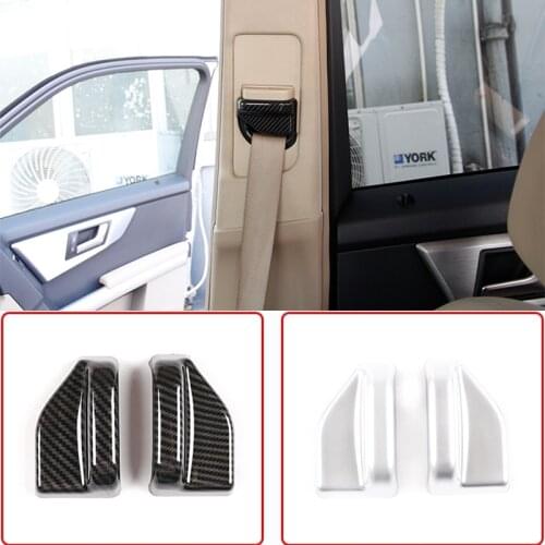 Carbon Fiber ABS Car Styling Safety Belt Cover Trim Sequins 2Pcs For Mercedes Benz GLK Class X204 300 260 Auto Accessories