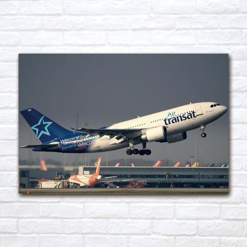 Wall Art 1 Piece Canvas Cloth Fabric Painting Airbus A310 Airport Aircraft Airplane Poster Prints Picture Room Decor