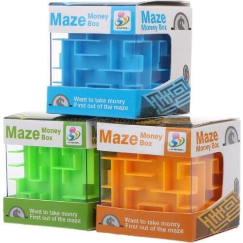 Novelty 3D Money Maze Bank Cube Puzzle Saving Coin Collection Case Box Brain Game Kids Toy Gift Money Bank F16 19 Dropship