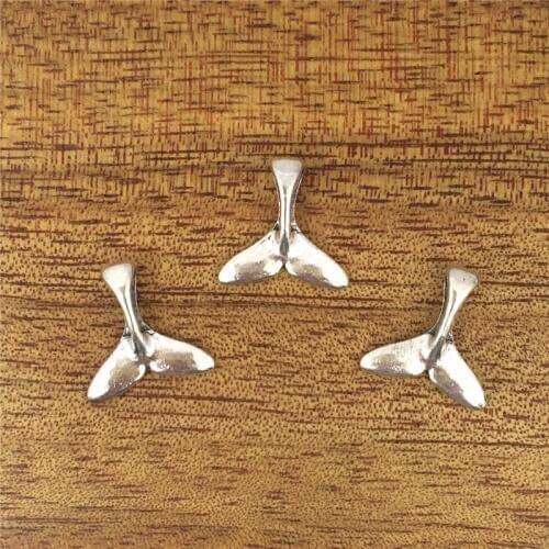 20pcs Charm Dolphin Tail 16*16mm Tibetan Silver Plated Pendant Antique Jewelry Accessories DIY Crafts