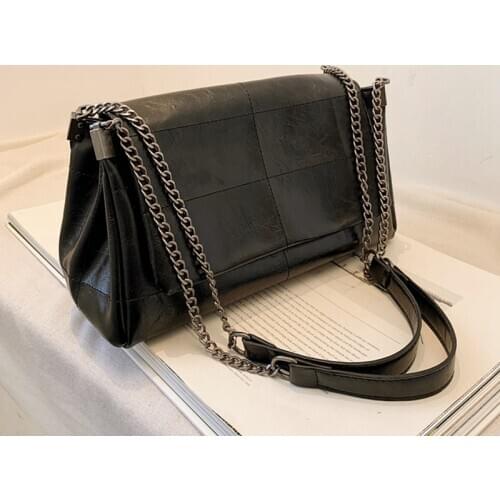 Luxury Handbag Women Bags Designer Vintage Shoulder Bag Thick Chain Messenger Bags Soft Flap Shoulder Crossbody Pack Women Purse