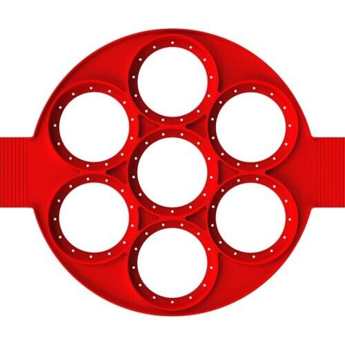 Silicone Pancake Maker Multiple Shapes 7 Holes Nonstick Baking Mold Ring Fried Egg Molds for Family Cooking Kitchenware Gadgets
