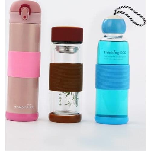 Silicone Ceramic Cup Sleeves Coffee Mug Wraps Sleeves Recyclable Heat Proof Glass Water Cup Sleeves Plumly Cup Cover