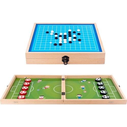 Foldable 4in1 Football Winner Desk Games Table Hockey Game Gobang Chess Flying Chess Parent-child Interactive Brain-training Toy