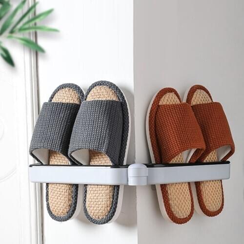 Bathroom slippers rack wall hanging wall toilet shoe storage toilet free punch shoe rack rack