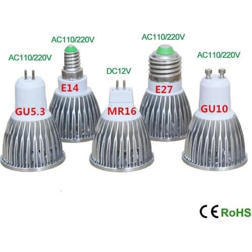 GU10 LED E27 Lamp E14 GU5.3 9W 12W 15W Spotlight Bulb lampara 85-265V GU10 bombillas led DC12V MR16 Lampada Spot light