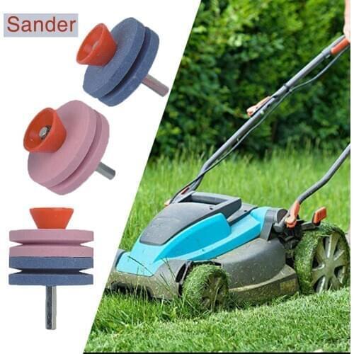 3 Colors Lawn Mower Sharpener Grinding Tool Alumina Ceramic Sharpener For Pneumatic Lawn Mower Electric Drill Hand Drill