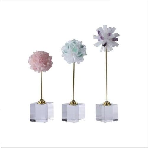 Home Decorations Natural Amethyst Artware Crystal Glass Decorative Flower Carved Art Wedding Gifts