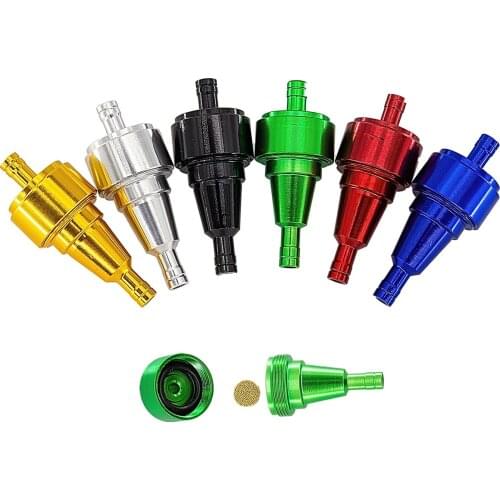 Universal Aluminum 6mm Petrol Gas Fuel Filter Cleaner for Motorcycle Pit Dirt Bike ATV Oil Filters 6 Color