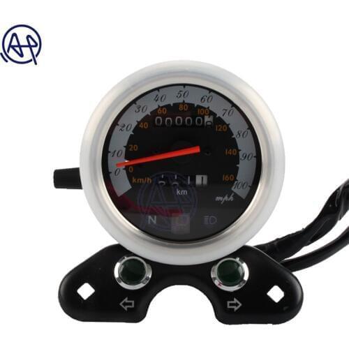 Universal Motorcycle Speedometer Odometer Gauge ATV Bike Scooter Backlit Dual Speed Meter with LED Indica for Suzuki for Honda