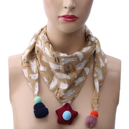Spring Baby Girls Animal Print Scarves Fashion Boys Girls Shawl Children Cotton Neck Collars Warm Kids Neckerchief