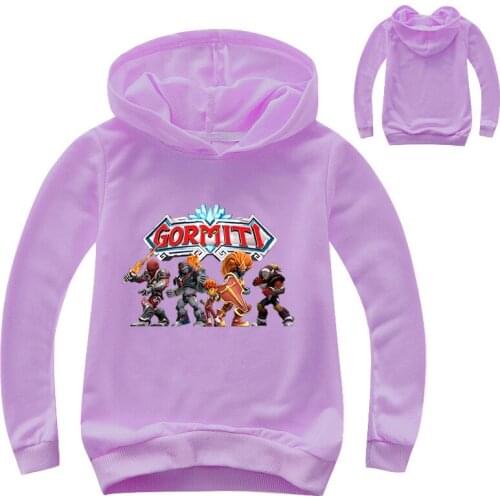 2-16Y Spring Autumn Game Gormiti Hoodie Kids Full Sleeve Pullover Sweatshirts Boys Hoodies Sport Costume Girls Casual Outwear