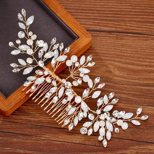 Rhinestone Hair Comb Bridal Hair Accessories Wedding Hair Comb Headband Bride Tiara Headpiece Womens Accessories Ornament