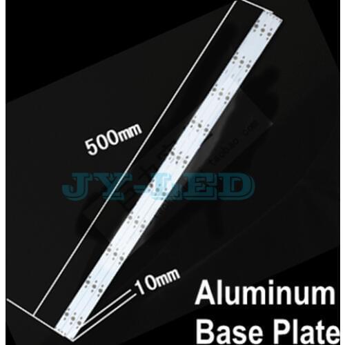 10pcs/lot 10w 30w 500mm x 10mm Rectangle Aluminum Base Plate for LED Lamp, Support 10 Piece Diode to Soldering In The Lamp Panel