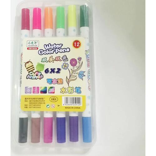 12Colors/box Washable Watercolor Pens Marker Painting Drawing Multicolor Art School Supplies
