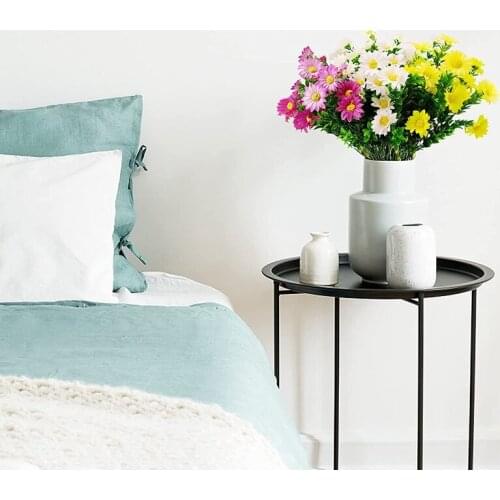 12 Bundles Artificial Daisies Flowers Outdoor Fake Plants White Daisy Fake Foliage Greenery Faux Plants