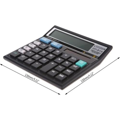 12-Digit Solar Battery Dual Power Large Display Office Desktop Calculator CT-512 G88D