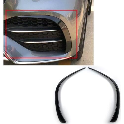 2Pcs Front bumper Wind Knife Surrounding Trim Strip For Mercedes Benz Gle AMG Car Modification