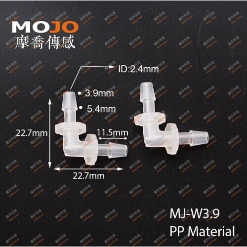 2020 Free shipping! MJ-W3.9 Elbow barbed type diameter for 3.9mm min out diameter pipe connector (100pcs/lots)
