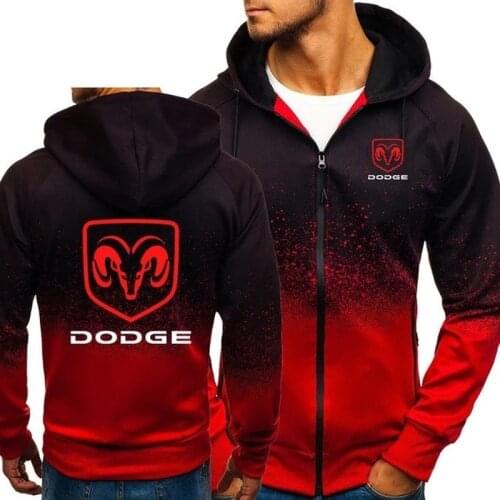 2021 New 3d Gradient For Dodge Sweatshirts Harajuku Hoodies Zipper Pullover Sweatshirt Men Cotton Clothing Jackets Coats r
