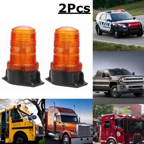 2x Emergency Flashing Warning Light 30 LED Beacon Rotating Strobe Light Traffice Safety Signal Lamp for Tractor Truck School Bus